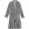 Women's Sienna Midi Leaves Print Dress, Black - Dresses - 1 - thumbnail