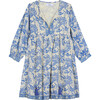 Women's Tanya Floral Print Dress, Blue - Dresses - 1 - thumbnail