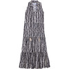 Women's Sienna Maxi Short Sleeve Leaves Print Dress, Black - Dresses - 1 - thumbnail