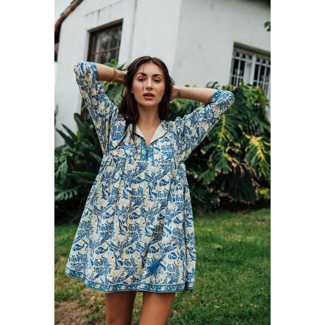 Women's Tanya Floral Print Dress, Blue - Dresses - 2
