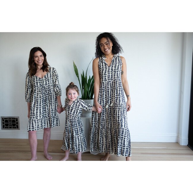 Sienna Kids Leaves Print Dress, Black - Dresses - 4