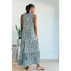 Women's Sienna Maxi Short Sleeve Leaves Print Dress, Black - Dresses - 3
