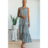 Women's Sienna Maxi Short Sleeve Leaves Print Dress, Black - Dresses - 4