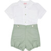 Orlando Classic-Cut Collar Short Sleeve Set, Green - Rompers - 1 - thumbnail