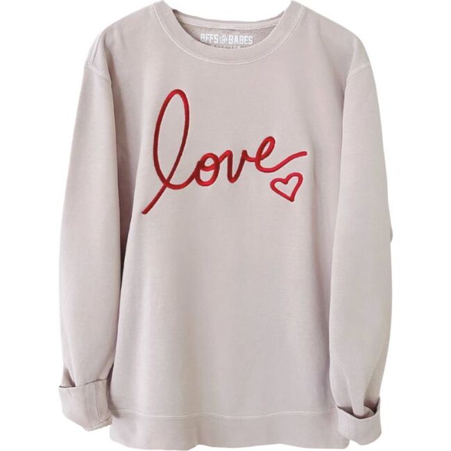 Women's Ultra Love Embroidered Sweatshirt, Beige