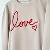 Women's Ultra Love Embroidered Sweatshirt, Beige - Sweatshirts - 2