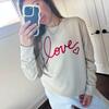 Women's Ultra Love Embroidered Sweatshirt, Beige - Sweatshirts - 3