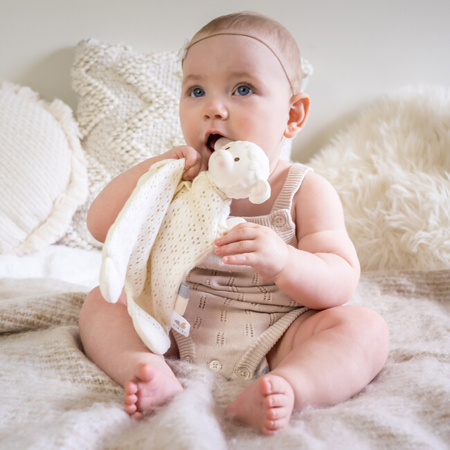 Bahbah the Lamb Lovey with Natural Rubber Teether Head - Teethers - 2