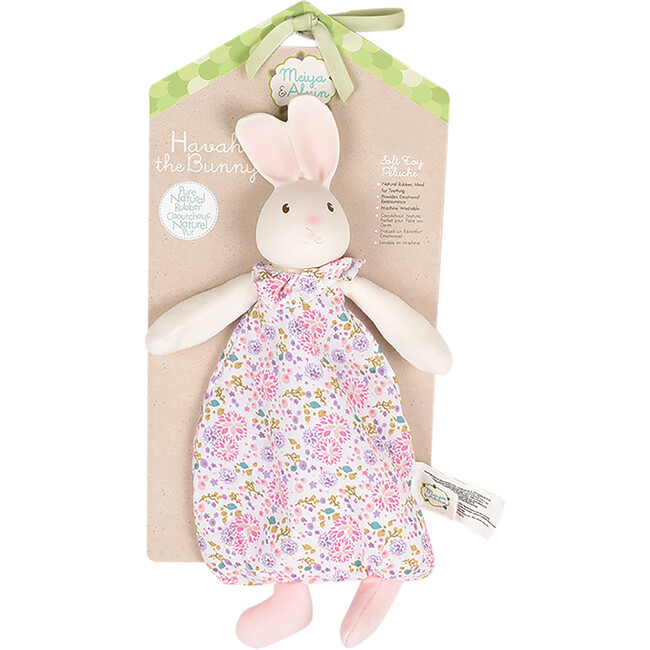 Havah the Bunny Lovey with Natural Rubber Teether Head - Teethers - 3