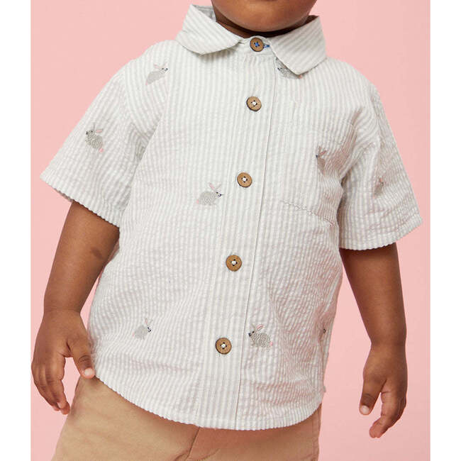 Boys Jack Shirt, Bunny Embroidery - Shirts - 3