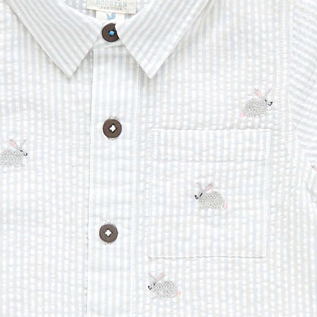 Boys Jack Shirt, Bunny Embroidery - Shirts - 4