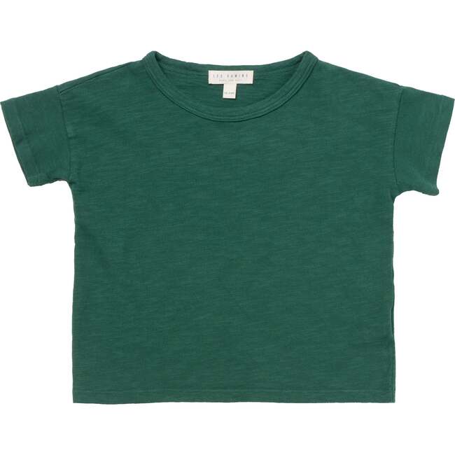 Easy Crew Neck Short Sleeve Boxy Tee, Forest - Tees - 1