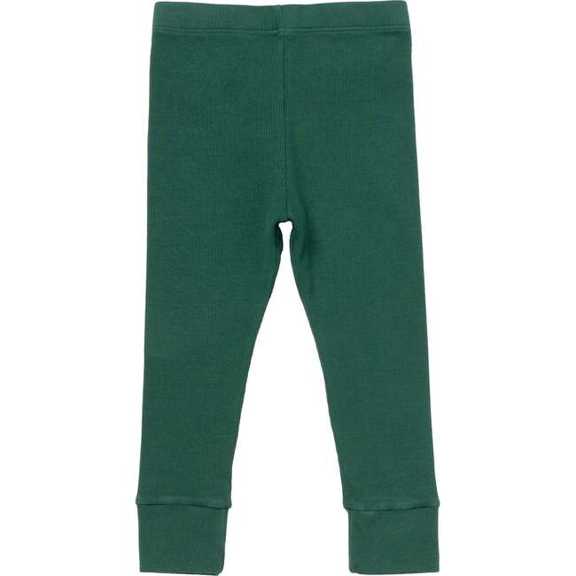 Essential Rib Leggings With Cuff, Forest - Leggings - 2