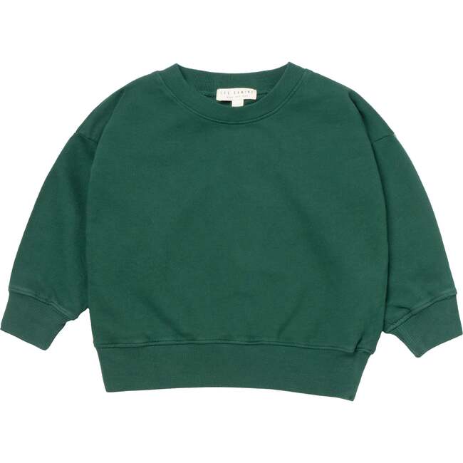 Everyday Ribbed Cuff Drop Shoulder Sweatshirt, Forest - Sweatshirts - 1