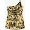 Zebra Weasel Dress, Yellow - Dresses - 1 - thumbnail
