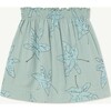 Leaves Wombat Skirt, Blue - Skirts - 1 - thumbnail