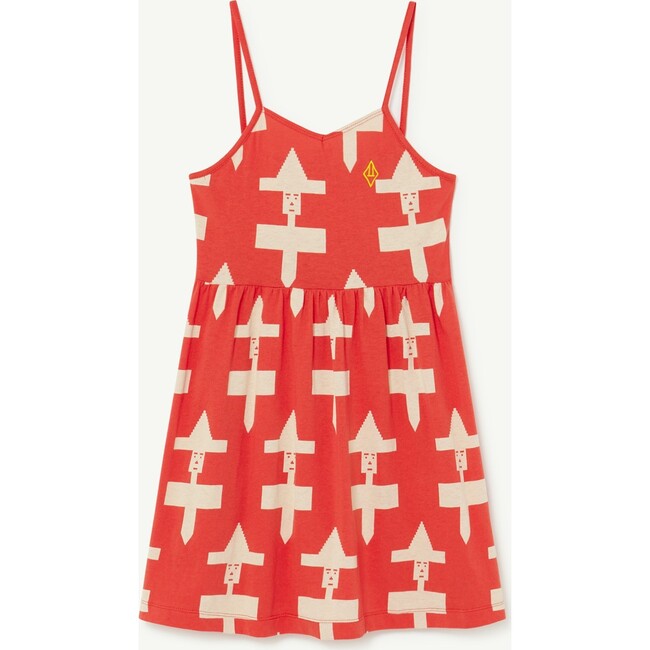 Geometrical Form Otter Dress, Red