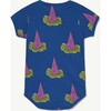Hat Chimpanzee Short Sleeve Baby Body, Deep Blue - Onesies - 2