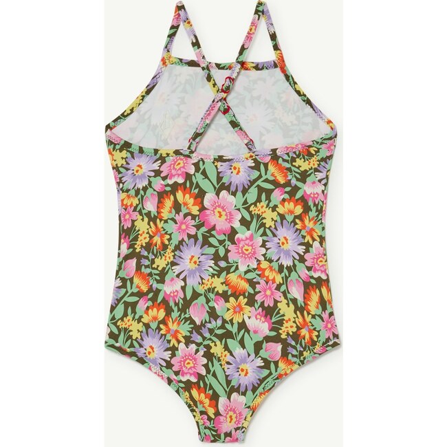 Flowers Trout Swimsuit, Deep Brown - One Pieces - 2