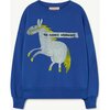 Horse Bear Oversize Sweatshirt, Deep Blue - Sweatshirts - 1 - thumbnail