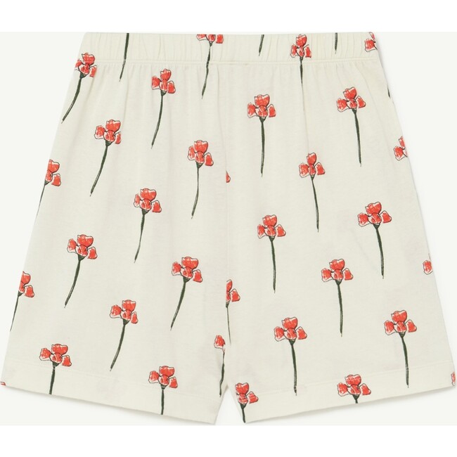 Carnations Flowers Mole Pants, White - Pants - 2