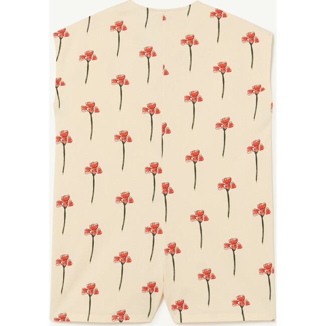 Carnations Flowers Ape Jumpsuit, White - Rompers - 2