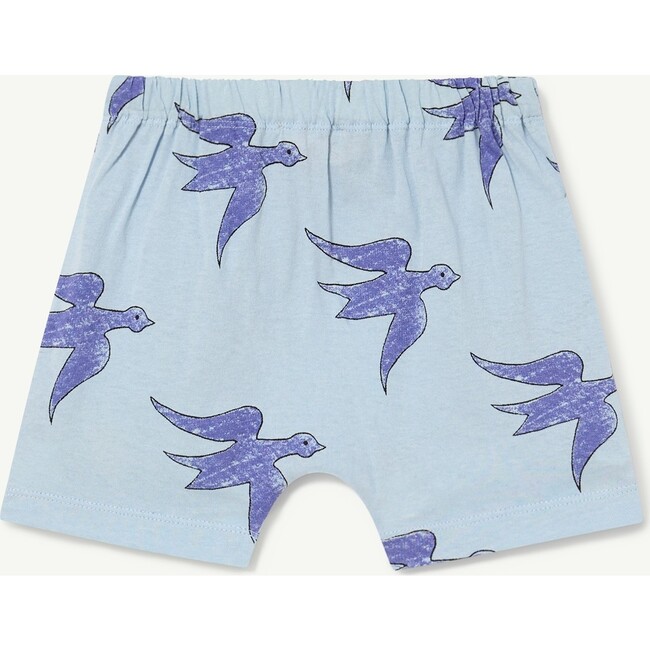 Birds Mole Baby Shorts, Blue - Pants - 2