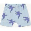 Birds Mole Baby Shorts, Blue - Pants - 2