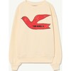 Bird Bear Sweatshirt, White - Sweatshirts - 1 - thumbnail