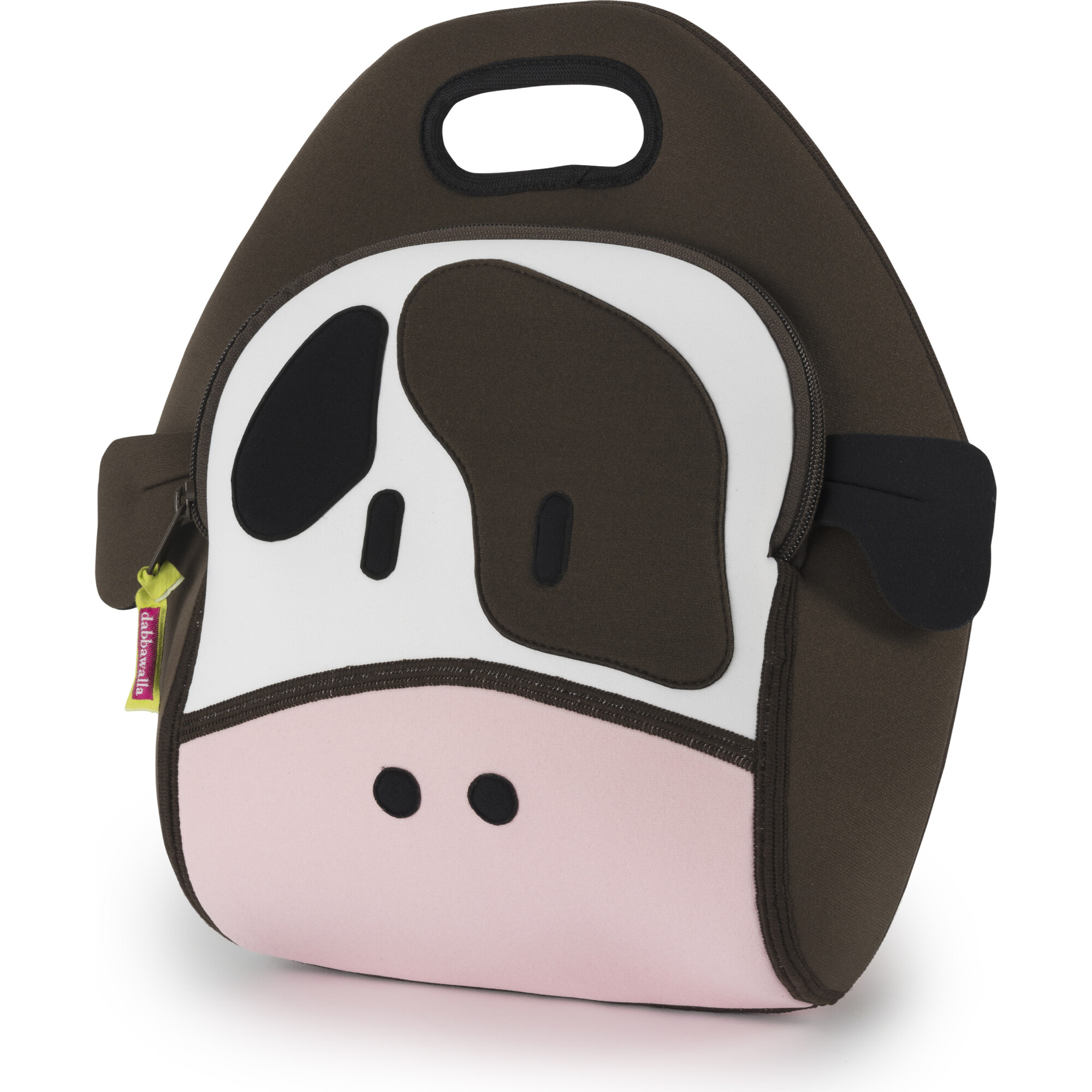 Cow Lunch Bag, Brown and Pink - Lunchbags - 1