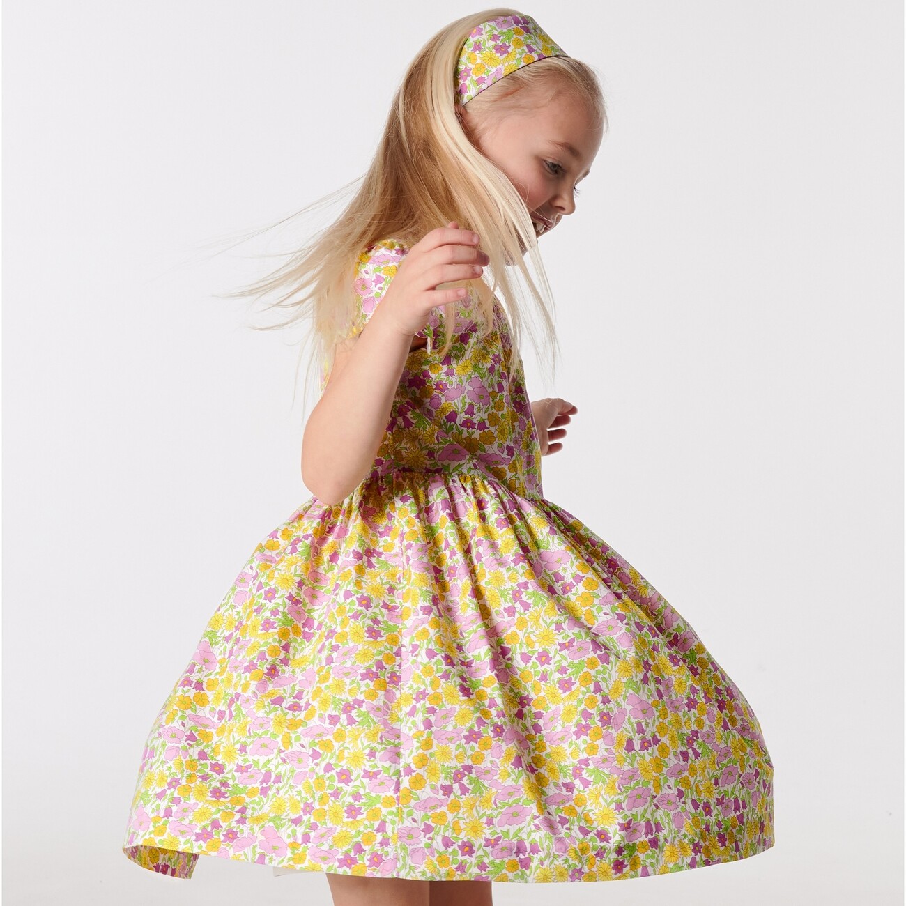 Liberty Poppy And Daisy Dress, White And Multicolors Jacadi