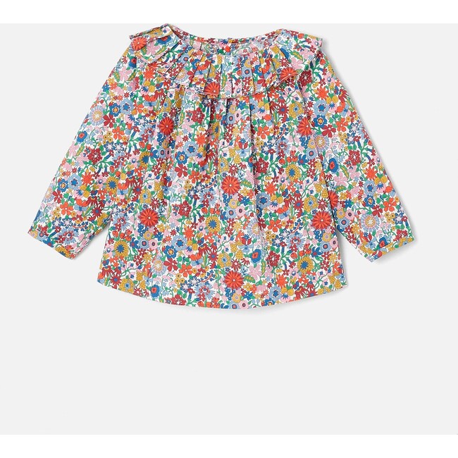 June's Blossom Liberty Tapered Sleeve Blouse, Multicolors - Blouses - 1
