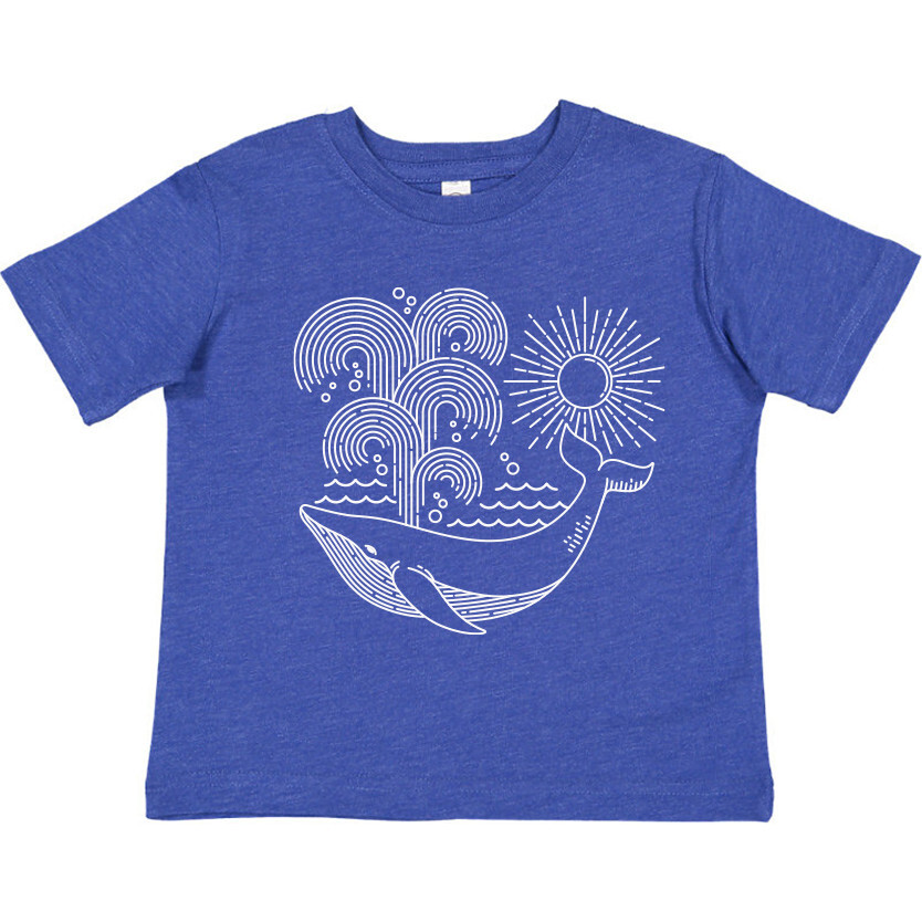 Whale Crew Neck Tee, Blue - T-Shirts - 1