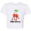 Mon Cherry Print Boxy Oversized Crew Neck Tee, White - T-Shirts - 1 - thumbnail