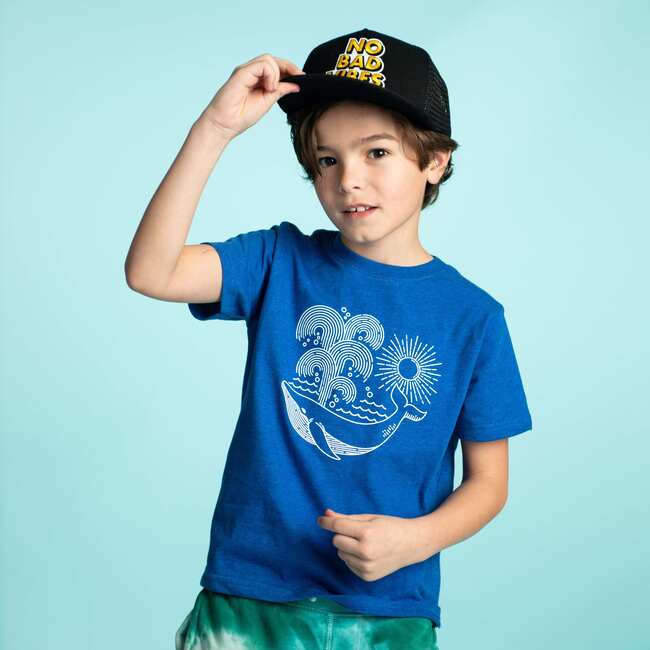 Whale Crew Neck Tee, Blue - T-Shirts - 2