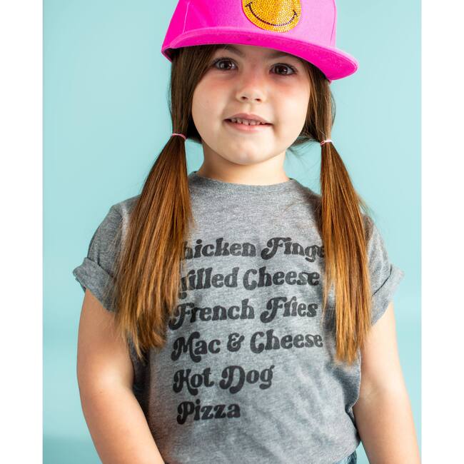 Kids Menu Crew Neck Tee, Heather Grey - T-Shirts - 3