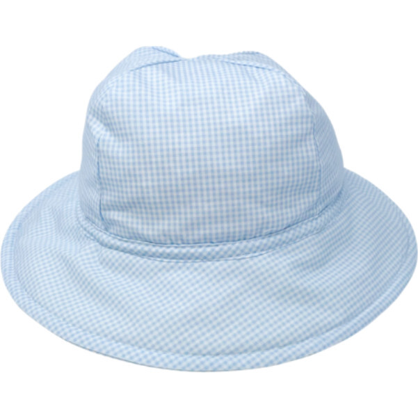 Beach Mini Gingham Bucket Hat, Light Blue - Hats - 1