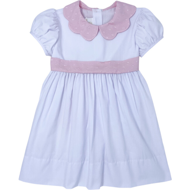 Blissful Woven Swiss Dot Band Dress, Pink - Dresses - 1