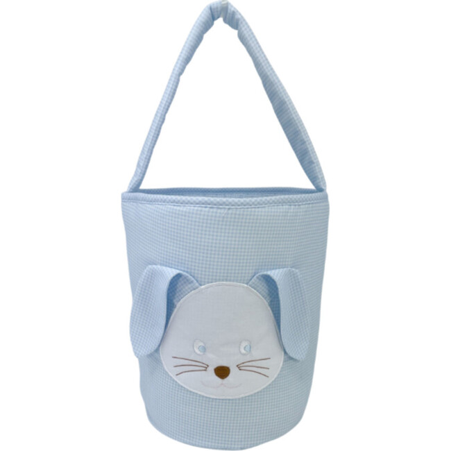 Bunny Easter Mini Gingham Basket, Blue - Other Accessories - 1