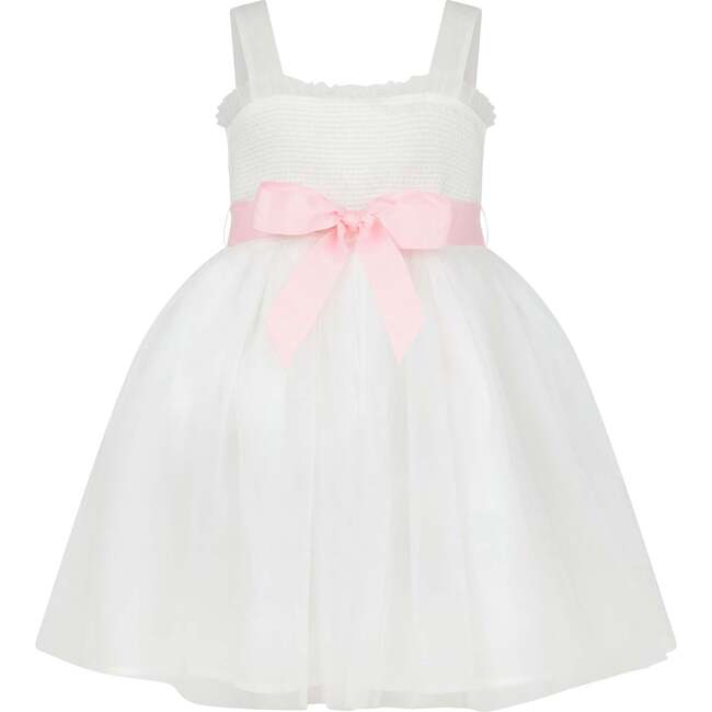 Ballet Tutu Tulle Flower Girl Dress, White & Pink