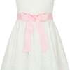 Grace Embroidered Cotton Flower Girls Dress, White & Pink - Dresses - 5