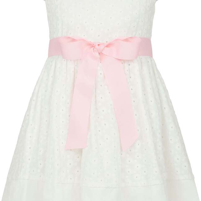 Grace Embroidered Cotton Flower Baby Dress, White & Pink - Dresses - 5