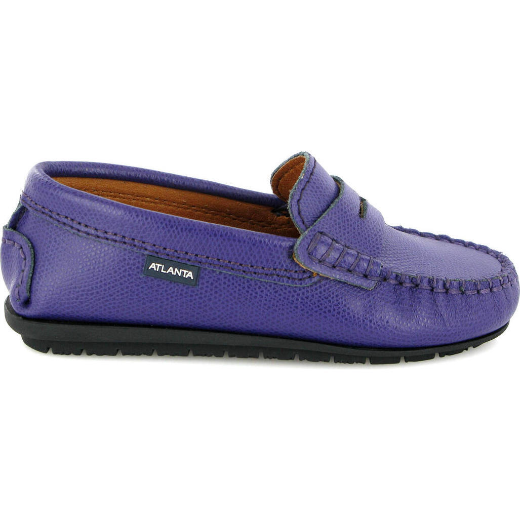 Grainy Leather Walkers, Purple - Loafers - 1