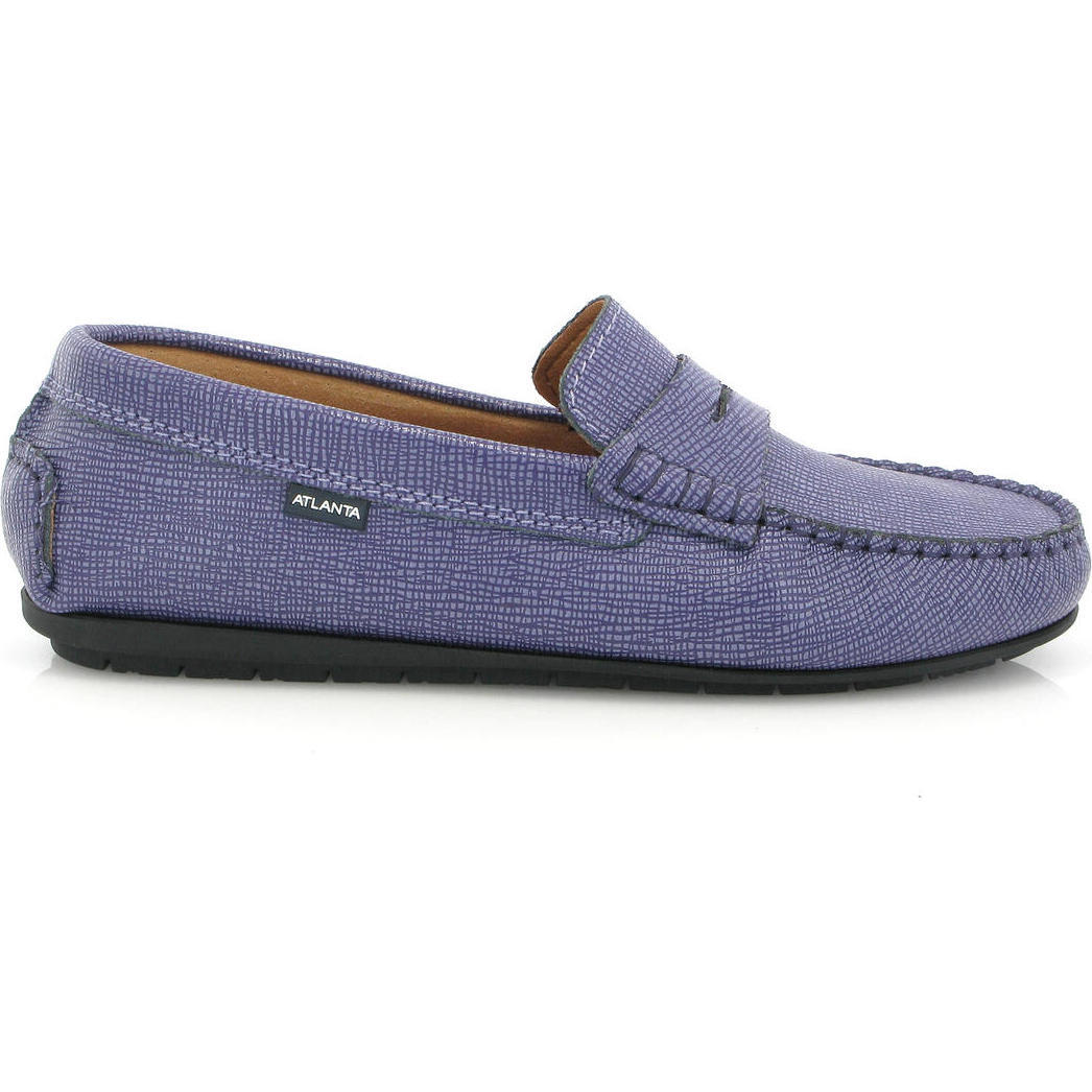 Printed Leather Walkers, Purple - Loafers - 1