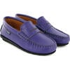 Grainy Leather Walkers, Purple - Loafers - 2