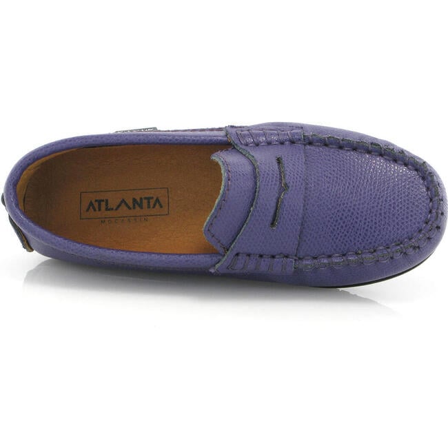 Grainy Leather Walkers, Purple - Loafers - 3