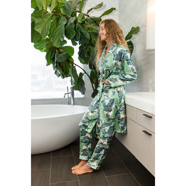 Women's Martinique Banana Leaf Robe, Green - Pajamas - 2