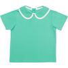 Teddy Peter Pan Shirt, Golden Isles Green - Shirts - 1 - thumbnail
