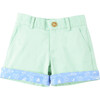 Wyatt Contrast Cuff Buttoned Shorts, Mid Ocean Mint - Shorts - 1 - thumbnail