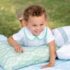 Teddy Peter Pan Shirt, Rooftop White with Golden Isles Green - Shirts - 2